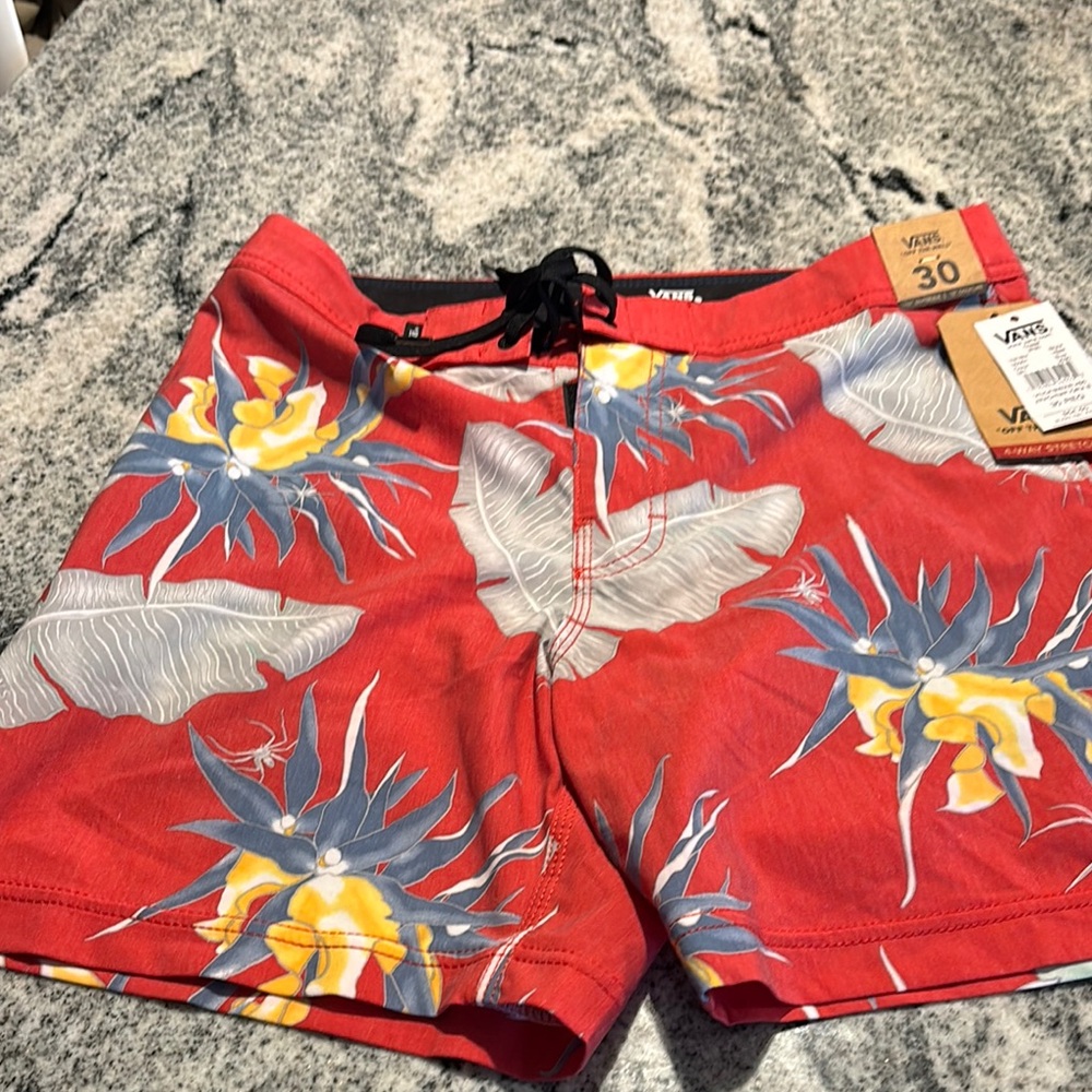 Vans Red Floral Boardshorts